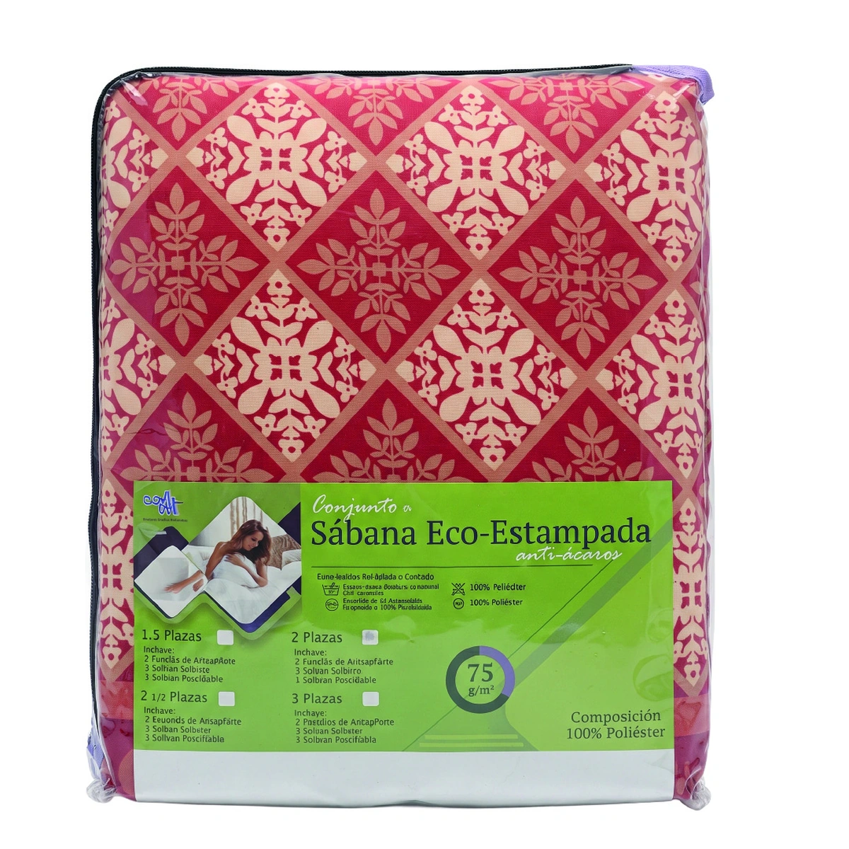 JUEGO DE SABANA ECO - ESTAMPADA 2 PLAZAS