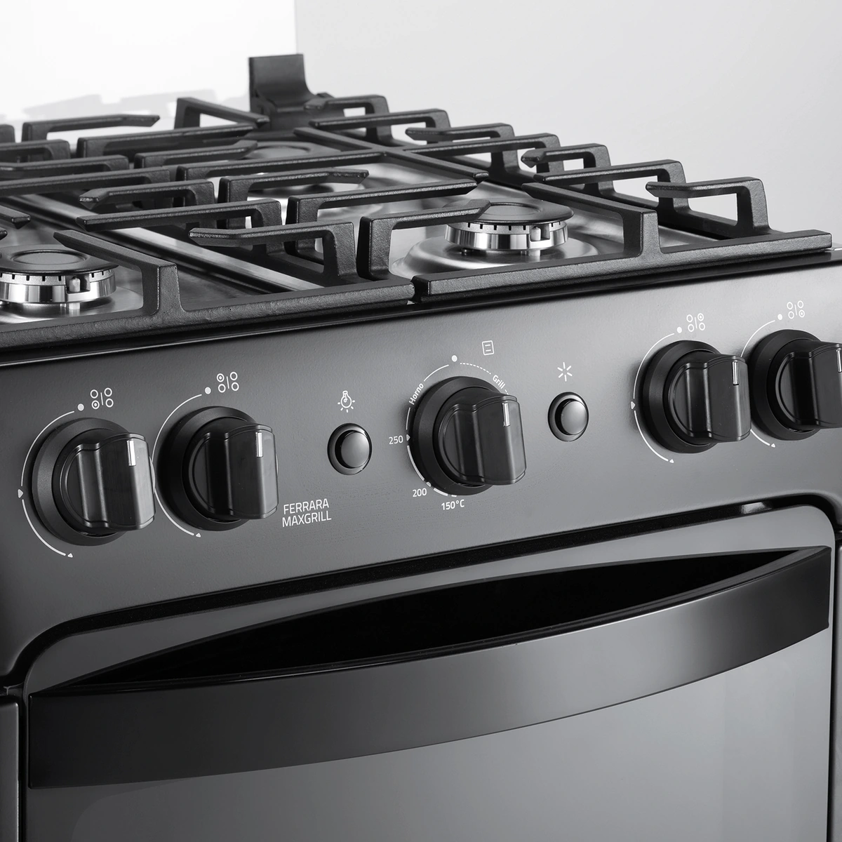COCINA INDURAMA FERRARA MAXGRILL ZAFIRO 4 QUEMADORES 24" NEGRO