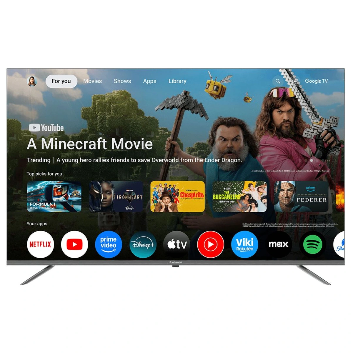 TELEVISOR 58” INDURAMA 58TIKGF5UHD GOOGLE TV 5.0