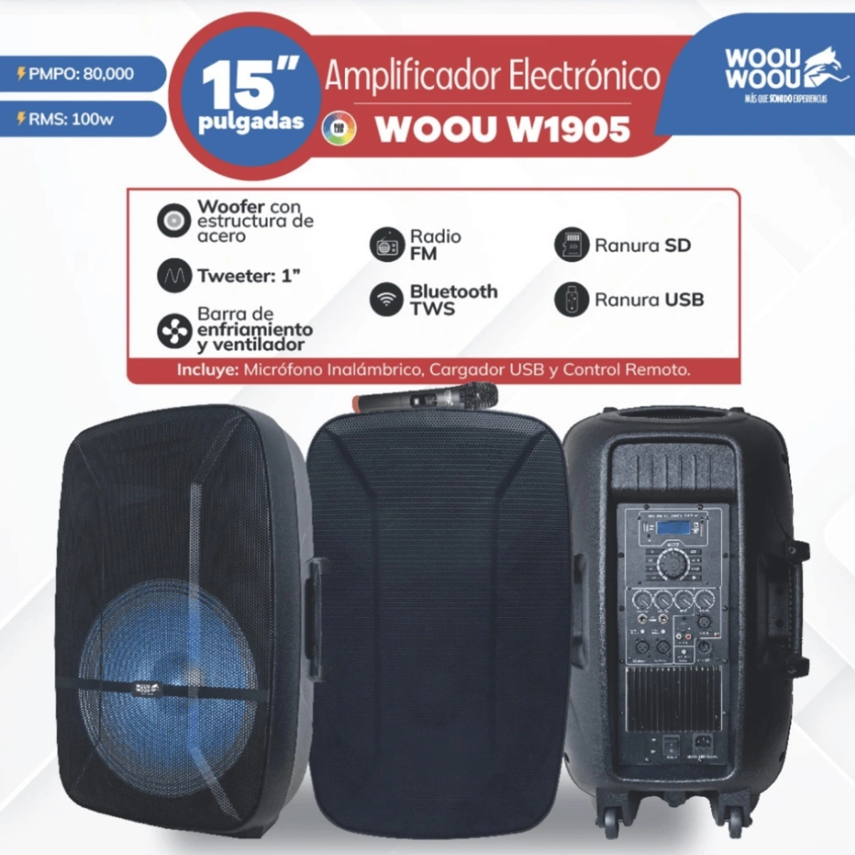 PARLANTE WOOU WOOU 15” W1905