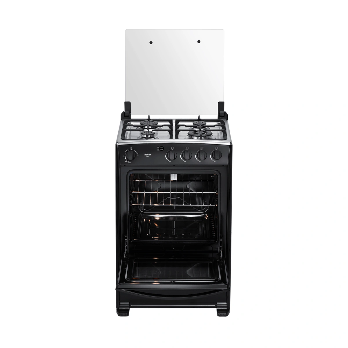 COCINA INDURAMA MERIDA BLACK QUARZO NEGRA 4 QUEMADORES 24"